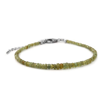 Demantoid Granat Armband ca. 19 cm lange 925 Silber Rhodiniert ca. 17.00 ct