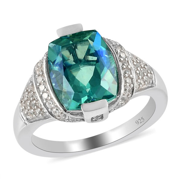 Pfau Triplett Quarz und Zirkon Ring 925 Silber platiniert image number 4