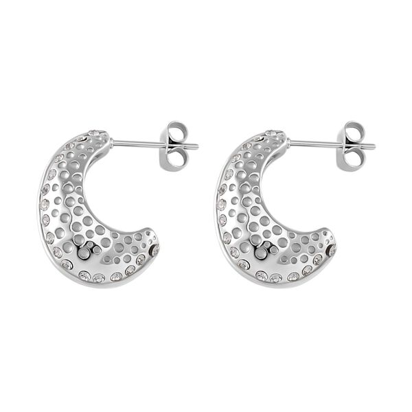 Wei&szlig;er Kristall Ohrringe Reiner Edelstahl image number 3