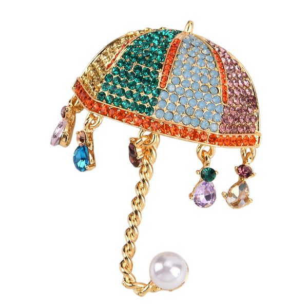 Kunststoff Perle, Mehrfarbiger Kristall Brosche  Gelb image number 4