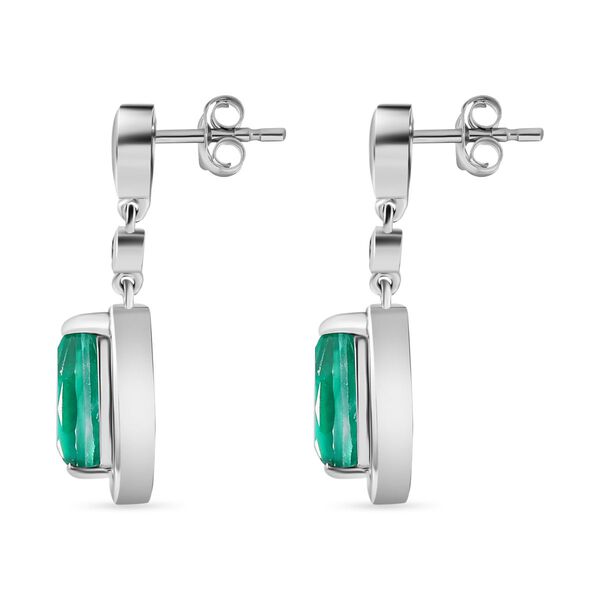 Smaragd-Triplett Quarz Ohrringe, ca. 4,30 ct. image number 5