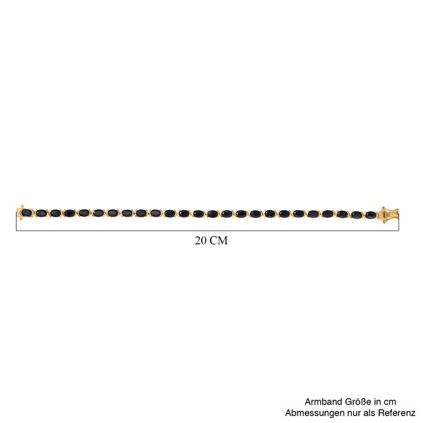 Schwarzer Saphir Armband ca. 19 cm 925 Silber Gelbgold Vermeil ca. 15.63 ct image number 5
