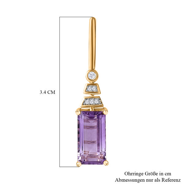 Prasiolith, Rose De France Amethyst und Zirkon Ohrringe - 5,33 ct. image number 6