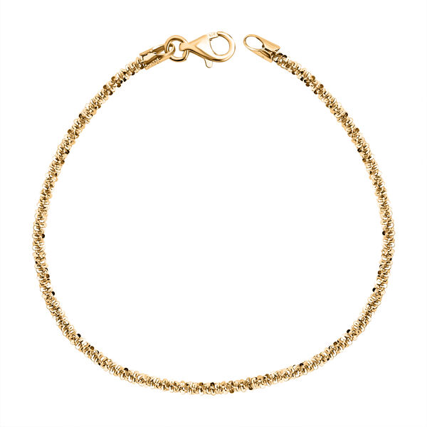 Diamantschliff Rockkette Armband 19cm in vergoldetem Silber