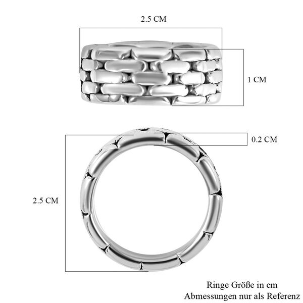Silberhauch Kollektion - Elektroform strukturierter Bandring image number 4