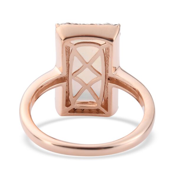 Natürlicher Äthiopischer Opal und Zirkon Halo Ring 925 Silber Rosegold Vermeil image number 7