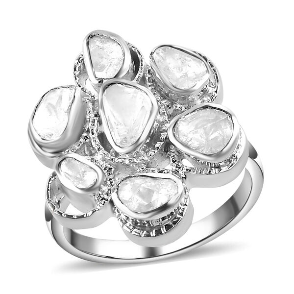 Handgearbeiteter, nat&uuml;rlicher Polki Diamant-Ring - 0,50 ct. image number 2