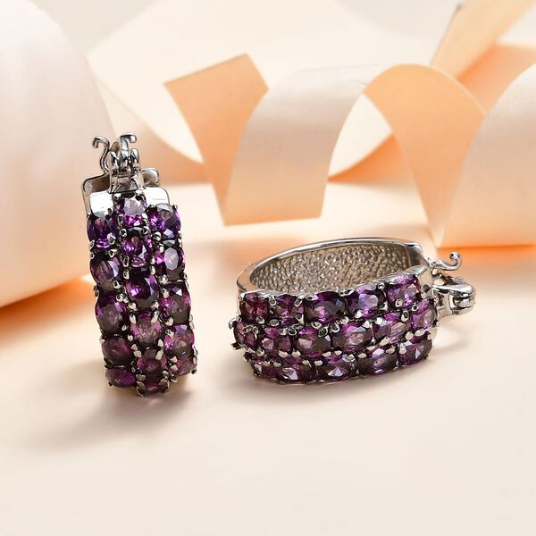 Amethyst Zirkonia Ohrringe,  Edelstahl ca. 8.51 ct image number 1