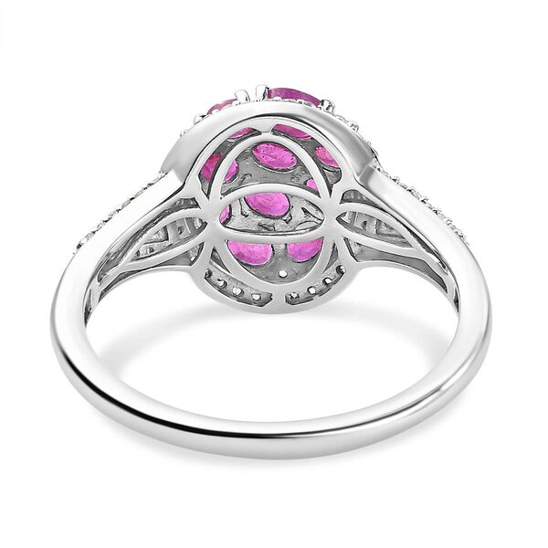 Afrikanischer Rubin und Zirkon-Ring, 925 Silber platiniert  ca. 3,18 ct image number 6