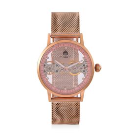 WILLIAM HUNT Wasserdichte Uhr mit Automatikwerk und Netzarmband in Roségoldton, 24cm