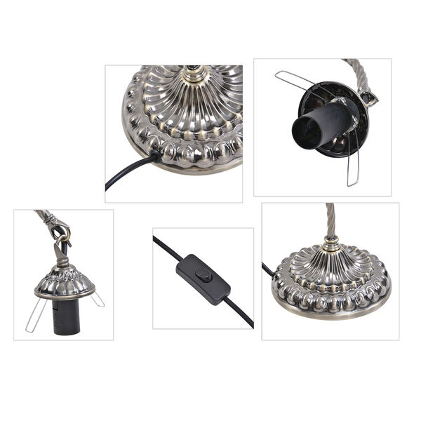 Handgefertigte orientalische Mosaik Glas Tischlampe - Lampenschirm Form, Gr&ouml;&szlig;e 15x15x50 cm, T&uuml;rkis image number 6