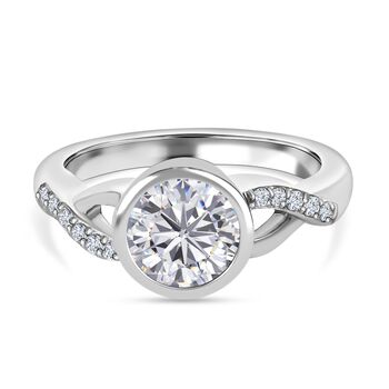 LUSTRO STELLA Hergestellt mit Feinster ZIRKONIA Ring 925 Silber platiniert (Gr&ouml;&szlig;e 16.00) ca. 2,42 ct