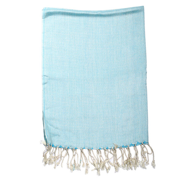 Doppelgewebter Schal, Blau image number 6