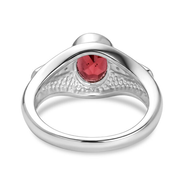 EVER TRUE Roter Granat, Wei&szlig;er Zirkonia Ring 316L Edelstahl (Gr&ouml;&szlig;e 20.00) image number 5