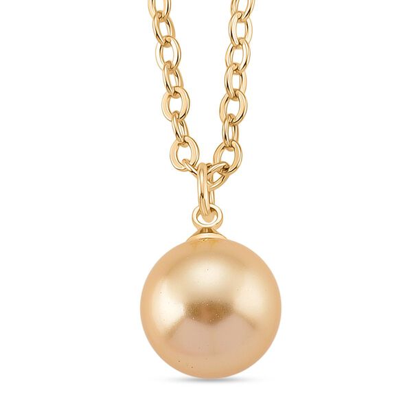 Gelbe Muschelkernperle (8-12 mm), Gelber Kristall Schmuckset 316L Edelstahl, Nickelfreies Messing image number 3