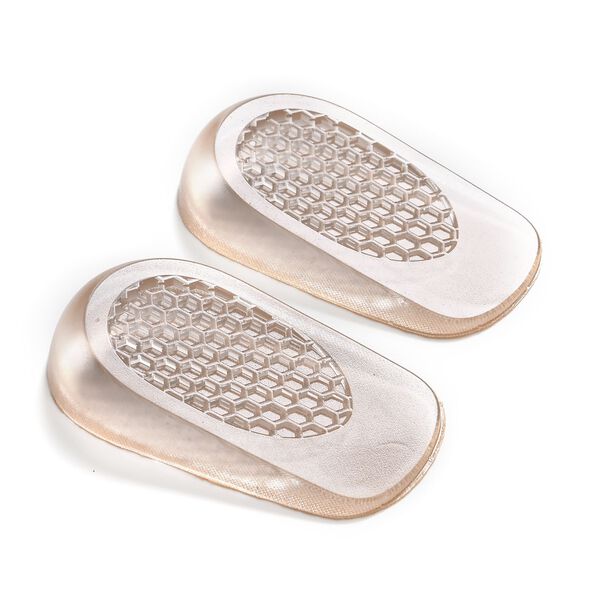 3er-Set Silikon-Ferseneinlagen, H&ouml;henerh&ouml;hung, Waben-Design, 11x6 cm, Transparent, 1/2/3 cm H&ouml;he image number 5