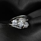 LUSTRO STELLA Hergestellt mit ZIRKONIA Ring 925 Silber Platin-Überzug (Größe 19.00) ca. 2,93 ct image number 1