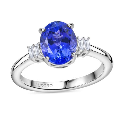 LUXORO zertifiziert und geprüft AAA Tansanit und Diamant Ring in 585 Weißgold - 2,60 ct. image number 0