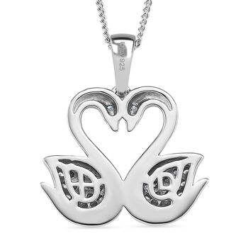 Moissanit Anh&auml;nger mit Kette ca. 45 cm, 925 Silber rhodiniert ca. 0.37 ct