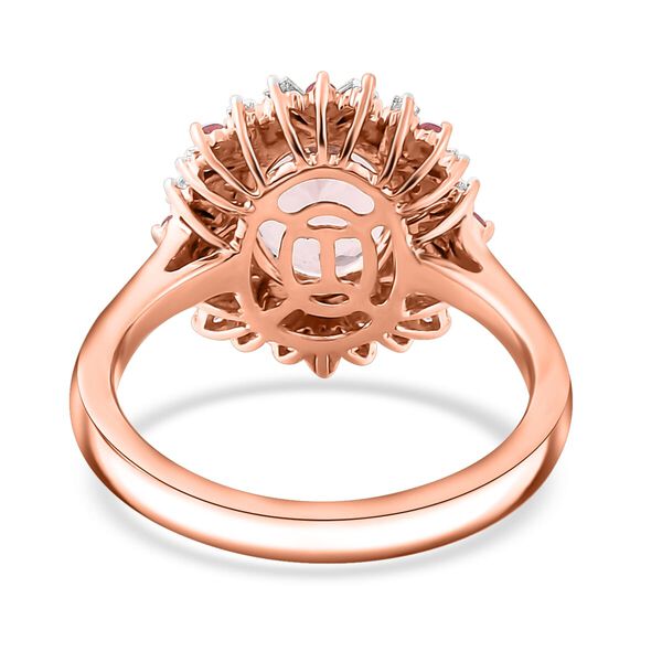 AAA Rosa Morganit, Wei&szlig;er Diamant AGI zertifiziert Ring 750 Gold (Gr&ouml;&szlig;e 18.00) ca. 2.52 ct image number 4