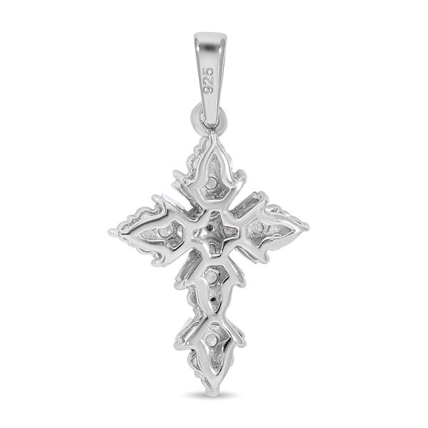 Diamant Kreuz Anh&auml;nger 925 Platin-&Uuml;berzug ca. 0,50 ct image number 5