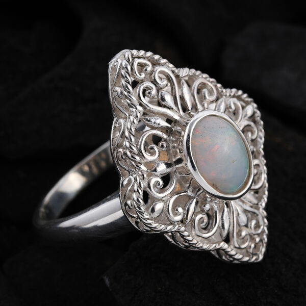 Royal Bali Kollektion - nat&uuml;rlicher, &auml;thiopischer Opal-Ring, 925 Silber  ca. 1,17 ct image number 2