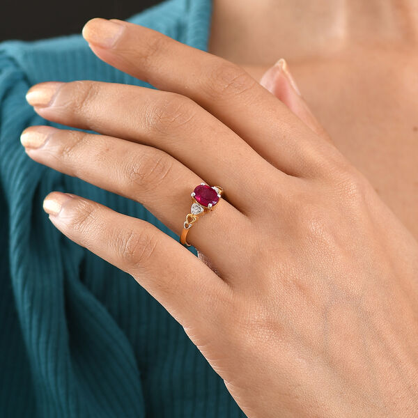 D'Joy afrikanischer Rubin und Zirkon zweifarbiger Ring - 1,99 ct. image number 2