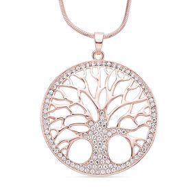 Weißer Kristall-Anhänger mit Kette - 5 ct.