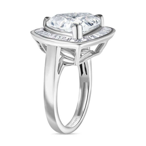 Moissanit Ring 925 Silber rhodiniert (Größe 17.00) ca. 5,64 ct image number 4