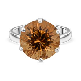 Citrin Ring 925 Silber rhodiniert (Größe 17.00) ca. 6,30 ct