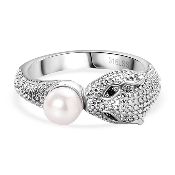 S&uuml;&szlig;wasser Perle und schwarzer Spinell Ring