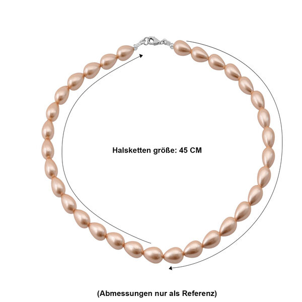 Goldene Muschelkernperle Halskette ca. 45 cm, 925 Silber image number 5