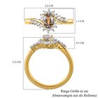 AAA Turkizit und weißer Zirkon Ring, 925 Silber Gelbgold Vermeil  ca. 0,82 ct image number 6