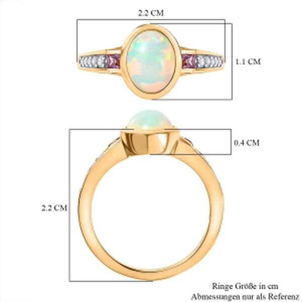 D&rsquo;Joy Nat&uuml;rlicher, &auml;thiopischer Welo Opal, rosa Saphir und Zirkon Ring - 1,36 ct. image number 7