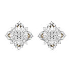 Weißer Diamant Ohrringe 925 Silber Gelbgold Vermeil ca. 0.50 ct