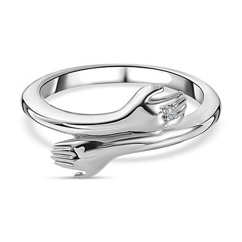 Hug Ring in platiniertem Silber