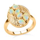 Natürlicher, äthiopischer Opal-Ring, 925 Silber Gelbgold Vermeil  ca. 0,87 ct image number 3