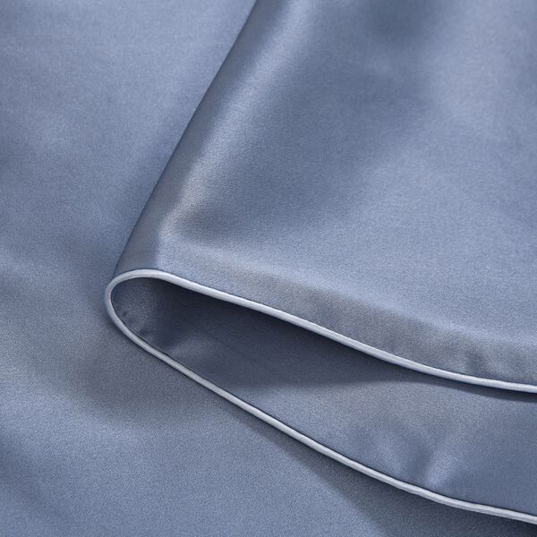 Serenity Night - 100% Maulbeerseide Sommerseidendecke mit Seidenf&uuml;llung Daunenkissen und Seidenkissenbezug Blau image number 5