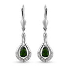 Natürlicher Chromdiopside Ohrringe 925 Silber platiniert ca. 0,97 ct