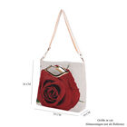 Jacquard Crossbody Tasche, Rose Muster, Größe 39x10x26 cm, Beige und Rot image number 5