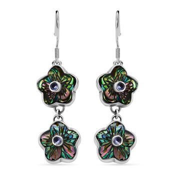 Sajen Silver- Afrikanische Amethyst und Abalone-Muschel-Ohrringe - 0,44 ct.