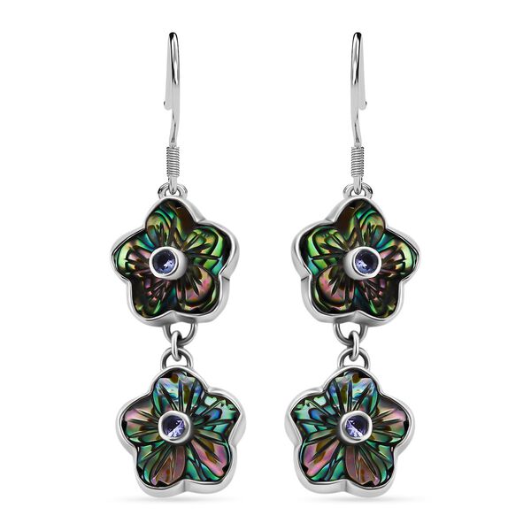 Sajen Silver- Afrikanische Amethyst und Abalone-Muschel-Ohrringe - 0,44 ct.