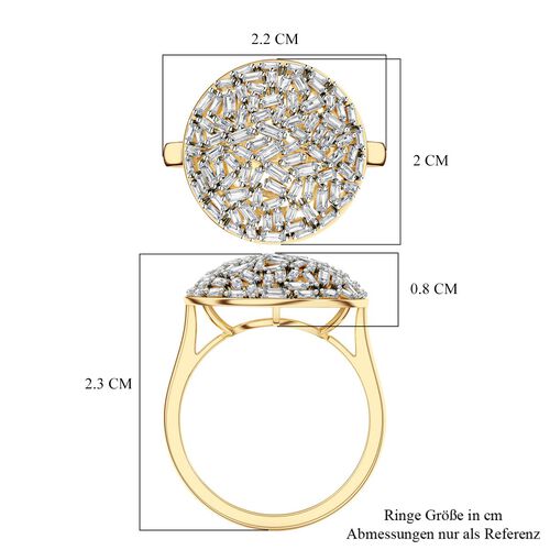 LUXURIANT DIAMOND- SGL zertifizierter SI-GH Labor Diamant Ring, 925 Silber 750 Gelbgold Vermeil - 1 ct. image number 6
