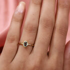 Grüner Saphir Solitär-Ring, 925 Silber vergoldet, 0,61 ct. image number 2