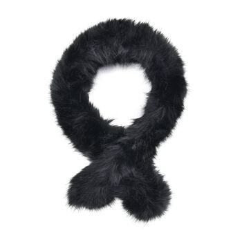 faux fux scarfMaterial: 100%PolyesterSize: 80 length * 7cm wideweight: 68 gcolor: black