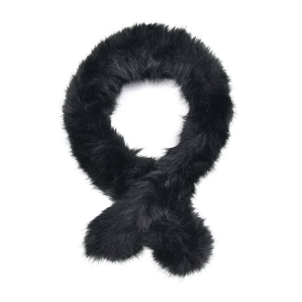 Kunstfell Schal, Schwarz