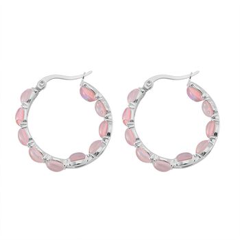 Rosa simulierte Opal-Inside-Out-Creolen