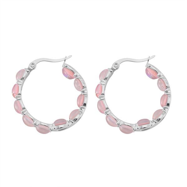 Rosa simulierte Opal-Inside-Out-Creolen image number 4