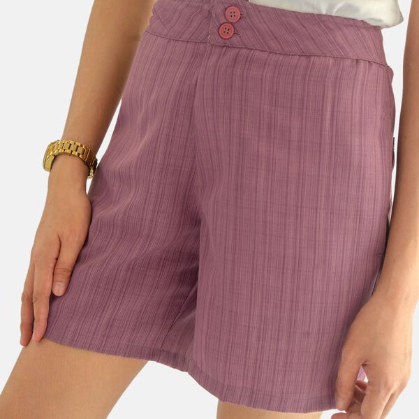 Unifarbene Shorts f&uuml;r Frauen, Gletschergrau, Violett, Gr&ouml;&szlig;e 40