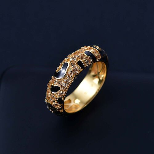 GP Trionfo Leopard Kollektion - AA Citrin Ring 925 Silber 750 Gelbgold Vermeil (Größe 18.00) ca. 0.88 ct image number 1